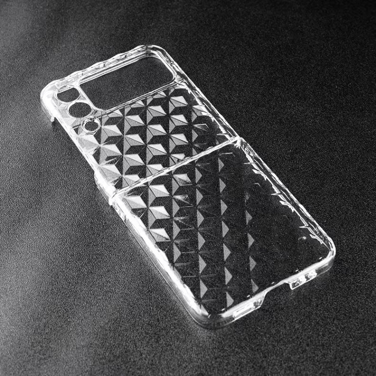 

For Samsung Galaxy Z Flip4 Transparent Diamond Texture PC Phone Case