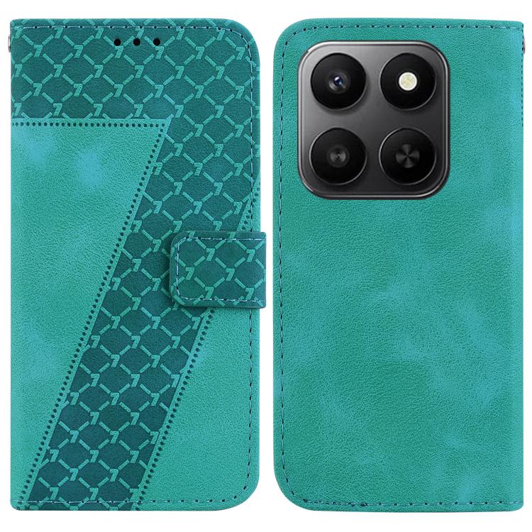 

For Honor 400 Smart 4G / 5G Seven-shaped Embossed Leather Phone Case(Green)