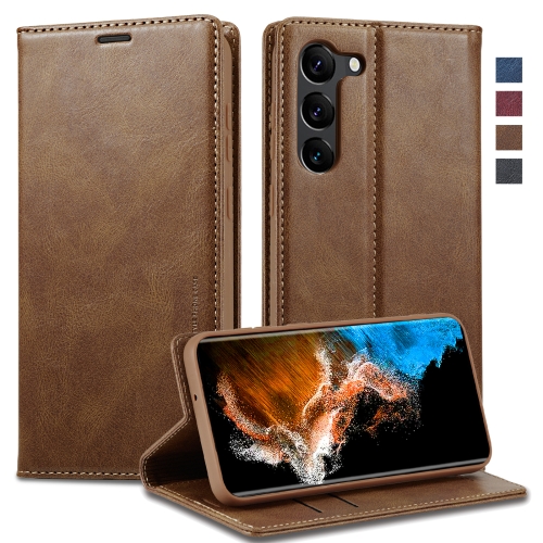 

For Samsung Galaxy S24 LC.IMEEKE RFID Anti-theft Leather Phone Case(Brown)