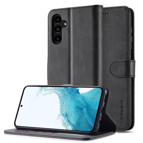 

For Samsung Galaxy A05S LC.IMEEKE Calf Texture Leather Phone Case(Black)