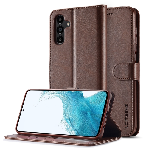 

For Samsung Galaxy A05S LC.IMEEKE Calf Texture Leather Phone Case(Coffee)