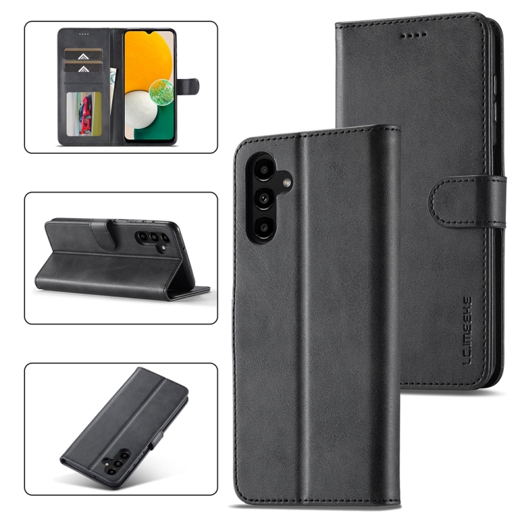 

For Samsung Galaxy A25 5G LC.IMEEKE Calf Texture Leather Phone Case(Black)