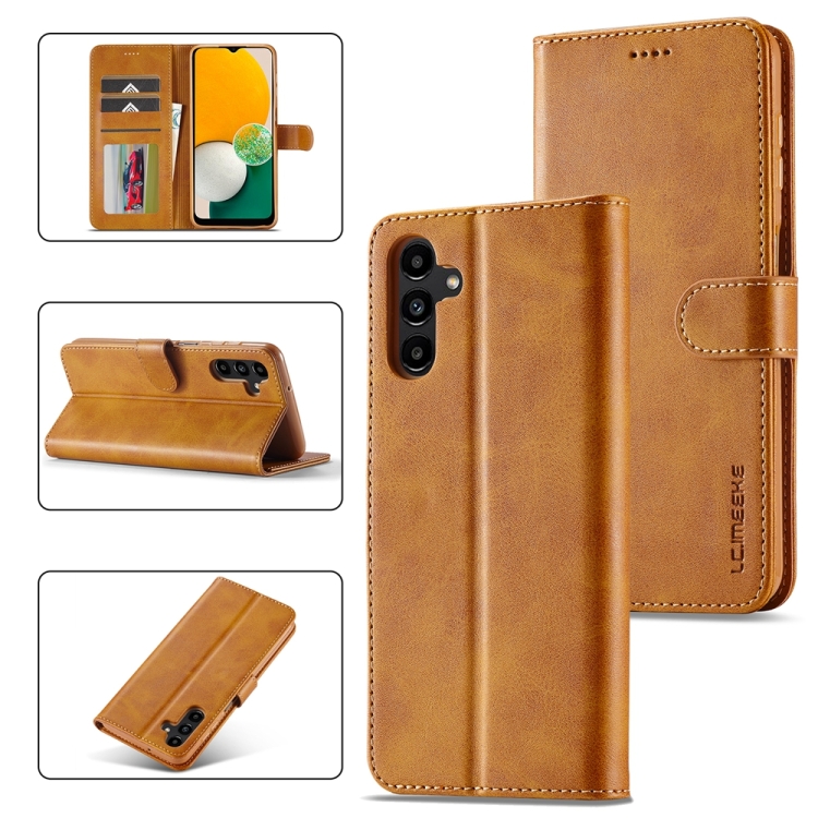 

For Samsung Galaxy A25 5G LC.IMEEKE Calf Texture Leather Phone Case(Brown)