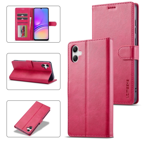 

For Samsung Galaxy A05 LC.IMEEKE Calf Texture Leather Phone Case(Red)