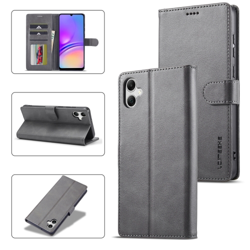 

For Samsung Galaxy A05 LC.IMEEKE Calf Texture Leather Phone Case(Grey)