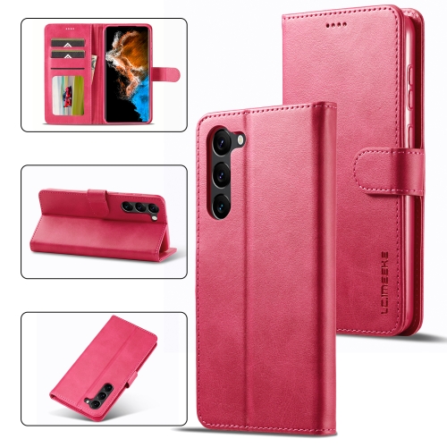 

For Samsung Galaxy S24 5G LC.IMEEKE Calf Texture Leather Phone Case(Red)