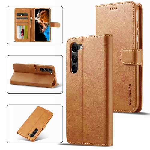 

For Samsung Galaxy S24+ 5G LC.IMEEKE Calf Texture Leather Phone Case(Brown)
