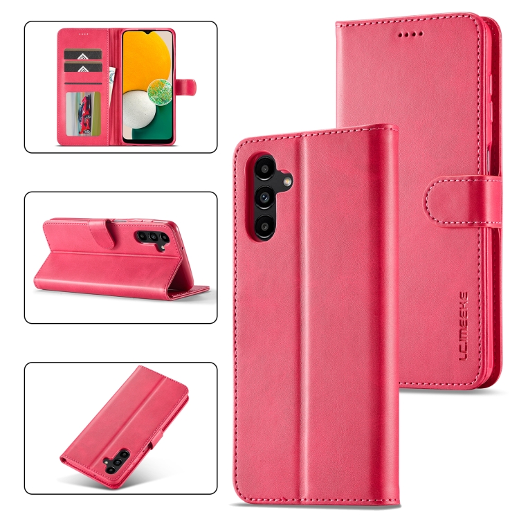 

For Samsung Galaxy A15 5G LC.IMEEKE Calf Texture Leather Phone Case(Red)