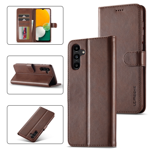 

For Samsung Galaxy A15 5G LC.IMEEKE Calf Texture Leather Phone Case(Coffee)