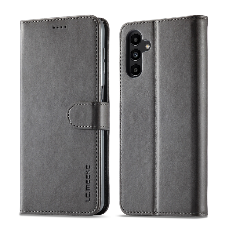 

For Samsung Galaxy A55 5G LC.IMEEKE Calf Texture Leather Phone Case(Grey)