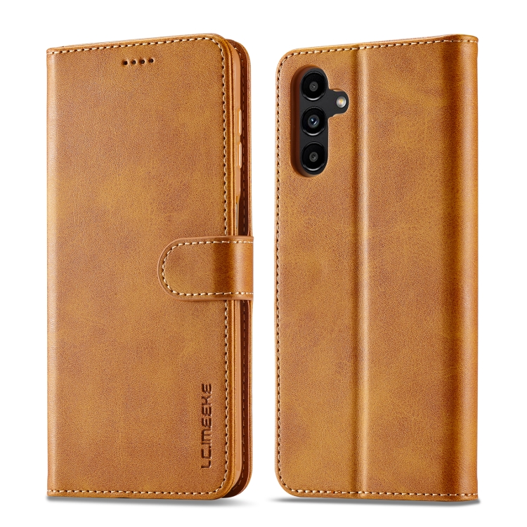 

For Samsung Galaxy A55 5G LC.IMEEKE Calf Texture Leather Phone Case(Brown)