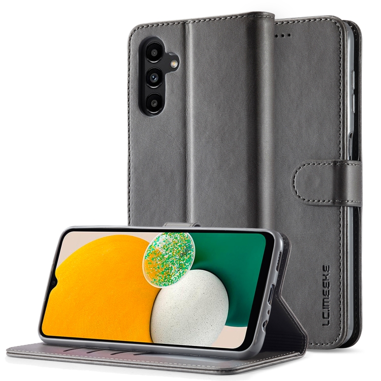 

For Samsung Galaxy A25 LC.IMEEKE Calf Texture Leather Phone Case(Grey)