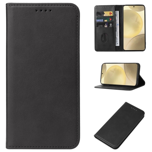 

For Samsung Galaxy S24 5G Magnetic Closure Leather Phone Case(Black)