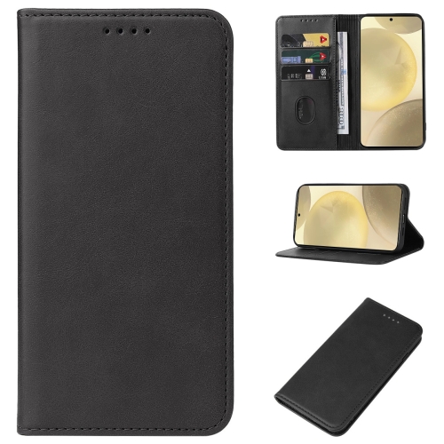 

For Samsung Galaxy S24+ 5G Magnetic Closure Leather Phone Case(Black)