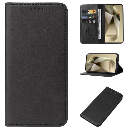 

For Samsung Galaxy S24 Ultra 5G Magnetic Closure Leather Phone Case(Black)