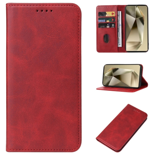 

For Samsung Galaxy S24 Ultra 5G Magnetic Closure Leather Phone Case(Red)
