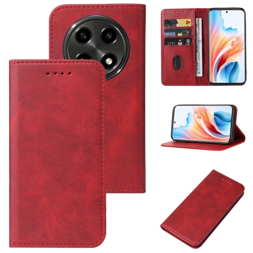 

For OPPO A2 Pro Magnetic Closure Leather Phone Case(Red)