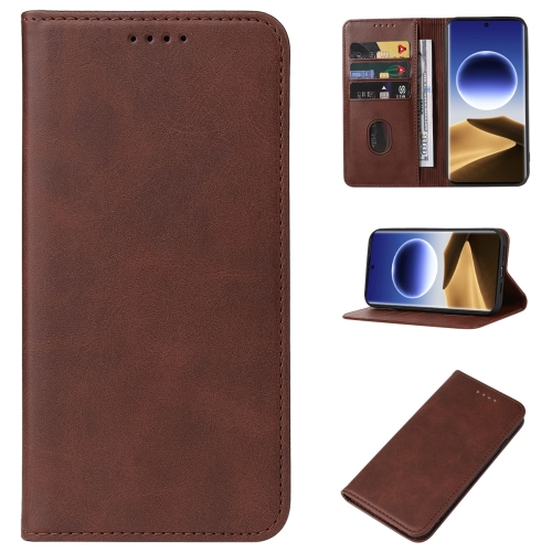 

For OPPO Find X7 Magnetic Closure Leather Phone Case(Brown)