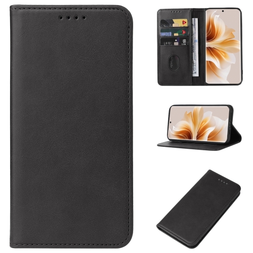 

For OPPO Reno11 China Magnetic Closure Leather Phone Case(Black)
