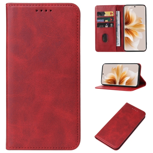 

For OPPO Reno11 Pro China Magnetic Closure Leather Phone Case(Red)