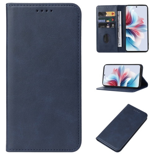 For OPPO Reno11 F Magnetic Closure Leather Phone Case(Blue)