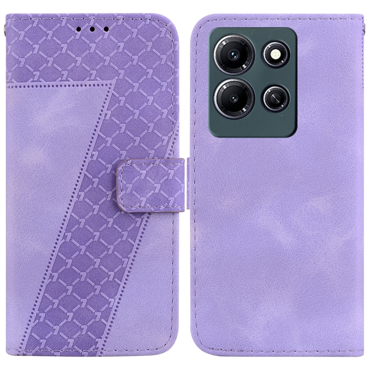 

For Infinix Note 30i 7-shaped Embossed Leather Phone Case(Purple)