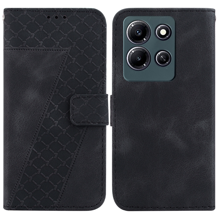 

For Infinix Note 30i 7-shaped Embossed Leather Phone Case(Black)