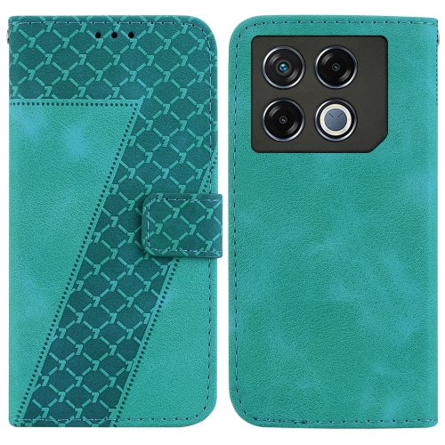 

For Infinix GT 20 Pro 5G Seven-shaped Embossed Leather Phone Case(Green)