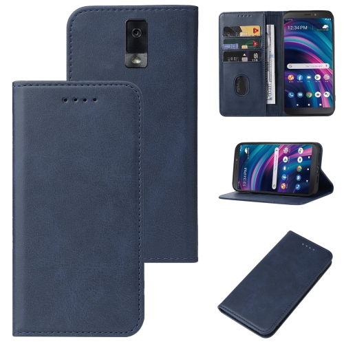 

For BLU View 3 B140DL Magnetic Closure Leather Phone Case(Blue)