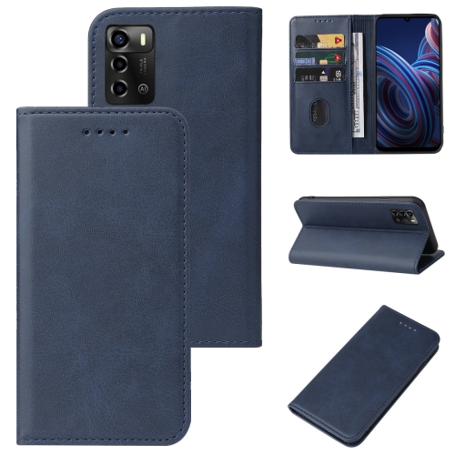 

For ZTE Blade A72 4G / V40 Vita Magnetic Closure Leather Phone Case(Blue)