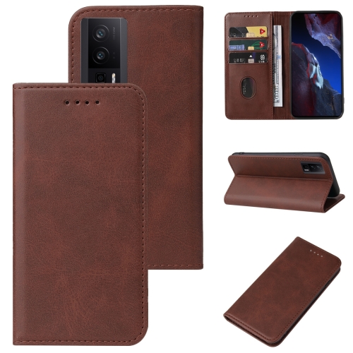 

For Xiaomi Poco F5 Pro Magnetic Closure Leather Phone Case(Brown)