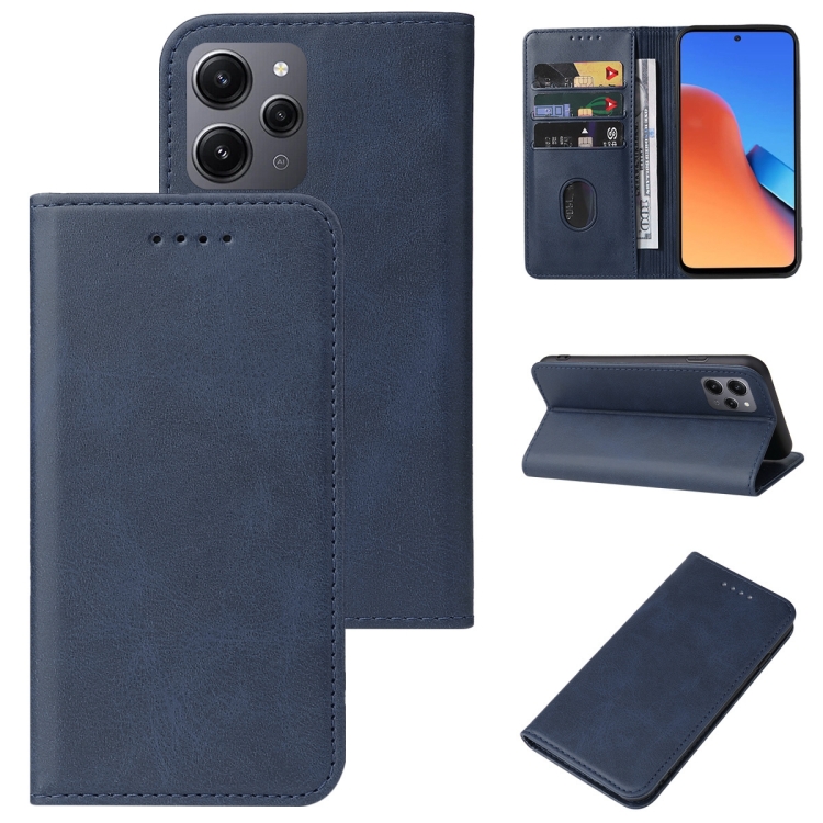 

For Xiaomi Redmi 12 4G Magnetic Closure Leather Phone Case(Blue)