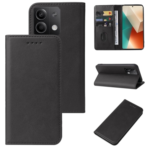 

For Xiaomi Redmi Note 13 5G Magnetic Closure Leather Phone Case(Black)