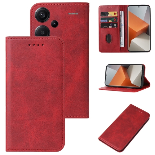 

For Xiaomi Redmi Note 13 Pro+ Magnetic Closure Leather Phone Case(Red)