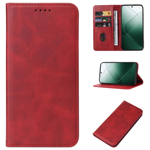 For Xiaomi 14 Magnetic Closure Leather Phone Case(Red)