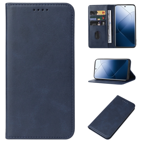 

For Xiaomi 14 Pro Magnetic Closure Leather Phone Case(Blue)