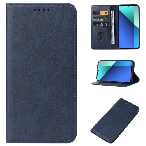 For Xiaomi Redmi Note 13 4G Magnetic Closure Leather Phone Case(Blue)