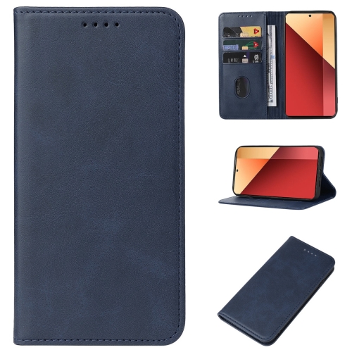 For Xiaomi Redmi Note 13 Pro 4G Magnetic Closure Leather Phone Case(Blue)