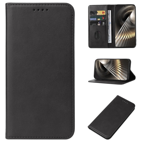 

For Xiaomi Redmi Turbo 3 Magnetic Closure Leather Phone Case(Black)