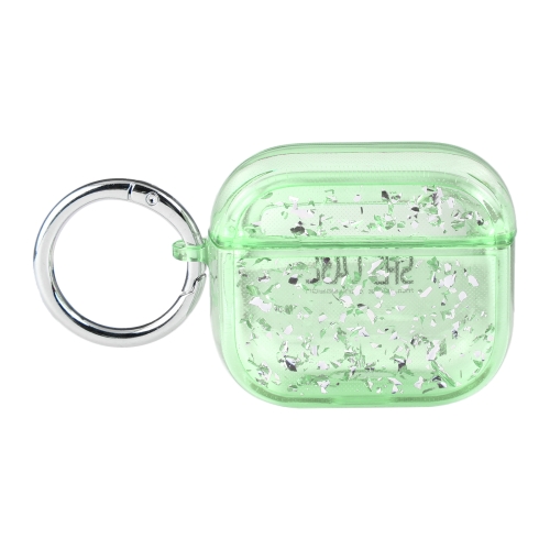 For AirPods Pro Silver Foil Epoxy Bluetooth Earphone Protective Case(Green) for airpods pro silver foil epoxy bluetooth earphone protective case green