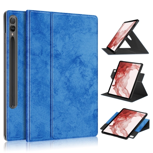 

For Samsung Galaxy Tab S9 360 Rotation Stand Smart Leather Tablet Case(Blue)