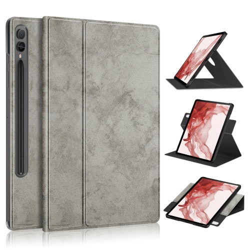 

For Samsung Galaxy Tab S9 360 Rotation Stand Smart Leather Tablet Case(Grey)