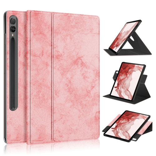 

For Samsung Galaxy Tab S9+ 360 Rotation Stand Smart Leather Tablet Case(Pink)