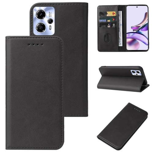 

For Motorola Moto G13 Magnetic Closure Leather Phone Case(Black)