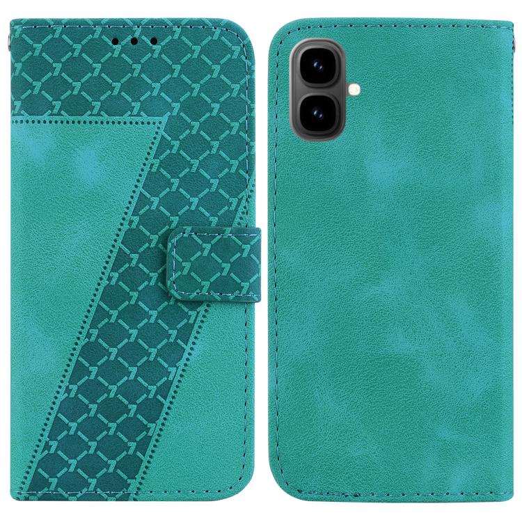 

For Tecno Pop 10 / Spark Go 2 4G Seven-shaped Embossed Leather Phone Case(Green)