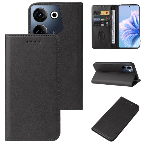 

For Tecno Camon 20 Pro 4G Magnetic Closure Leather Phone Case(Black)