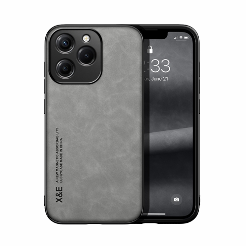 

For Realme C63 4G Skin Feel Magnetic Leather Back Phone Case(Light Grey)