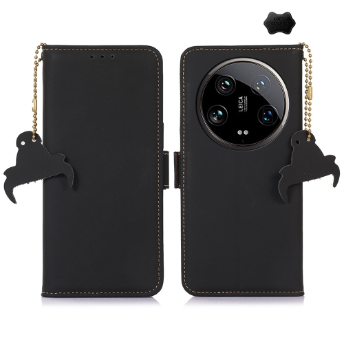

For Motorola Moto G24 / G04 Genuine Leather Magnetic RFID Leather Phone Case(Black)