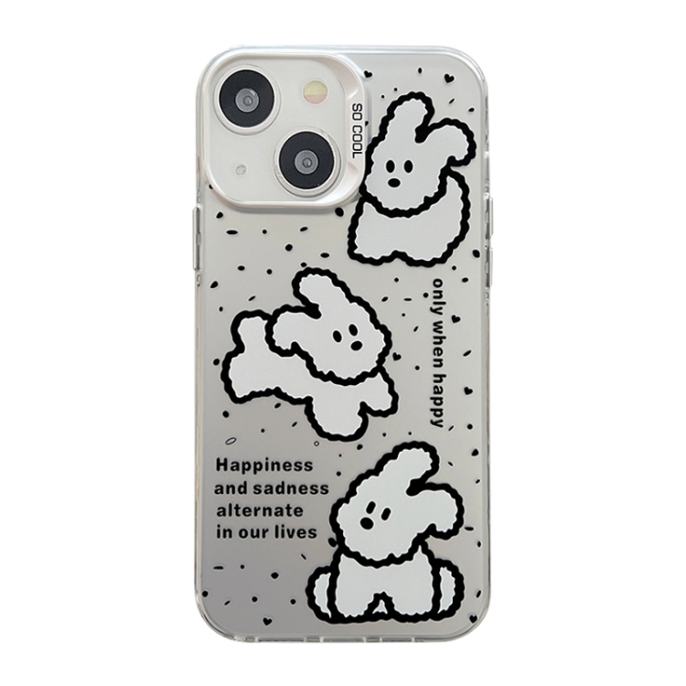 

For iPhone 13 Cute Animal Pattern Series PC + TPU Phone Case(White Puppy)