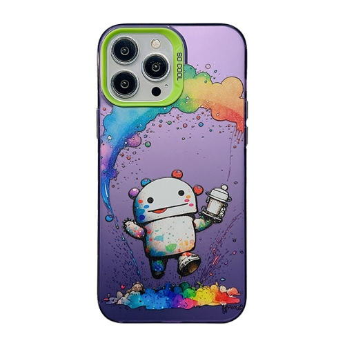 

For iPhone 13 Pro Cute Animal Pattern Series PC + TPU Phone Case(Robots)